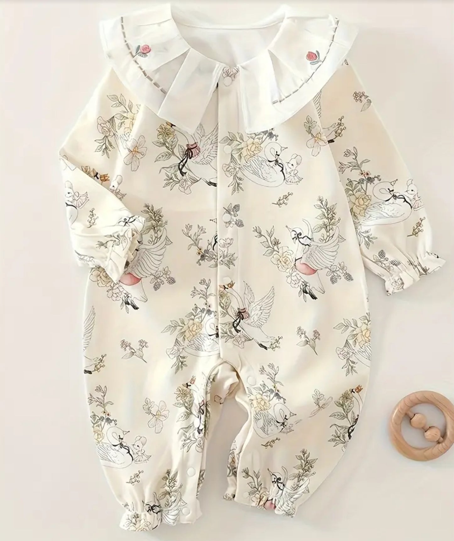 Pijama fille a imprimé florale/ cygne/ petite souris