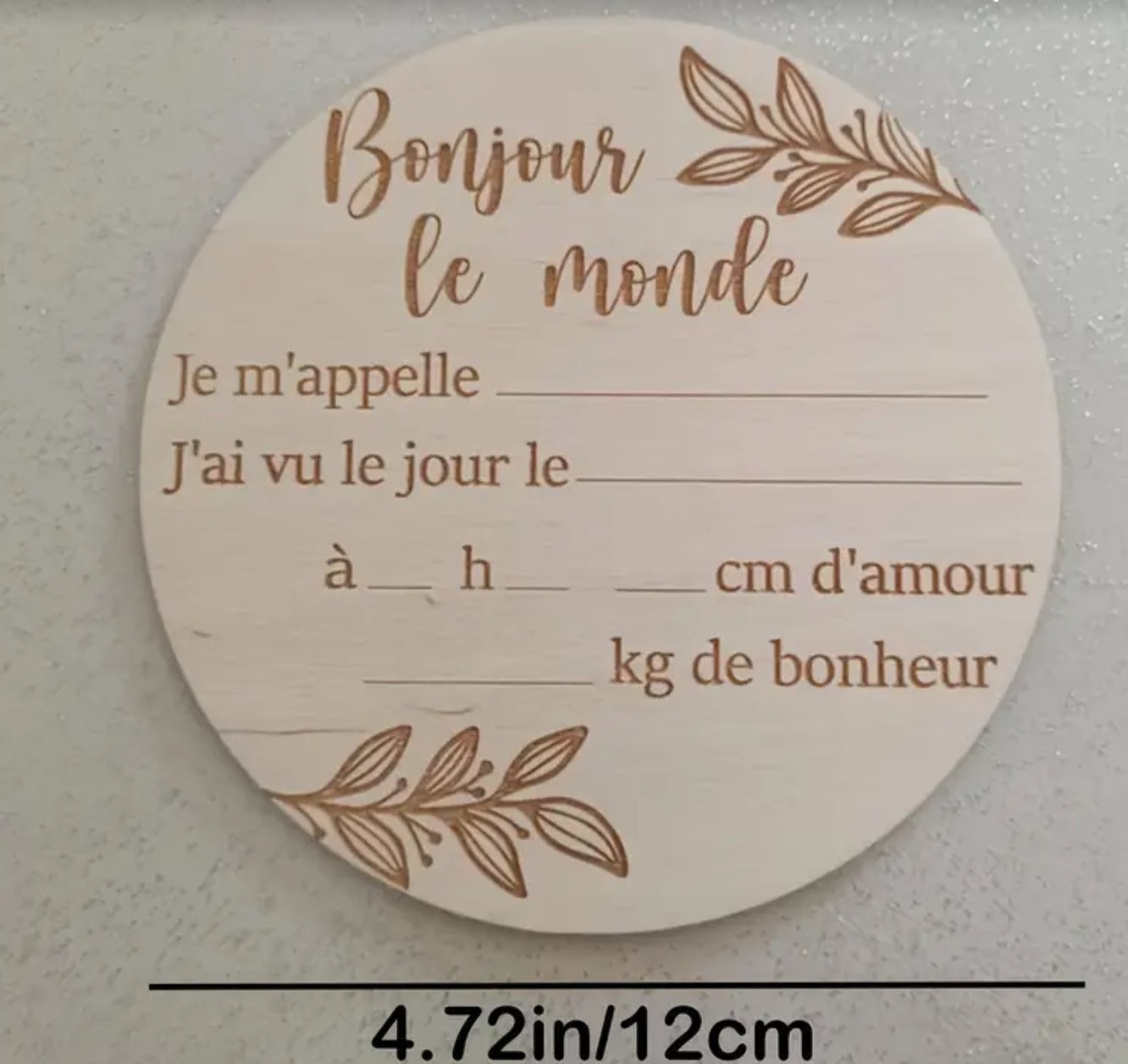 Gravure sur bois ‘Bonjour le monde’