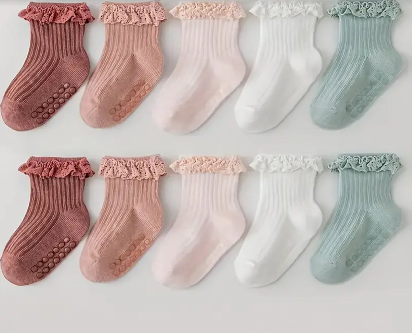 Lot de 10 paires Chaussettes antidérapantes fille