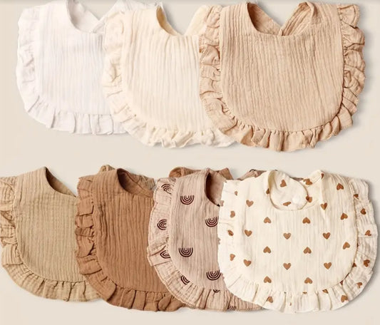 Bavoirs bébé fille - Lot de 7 pcs